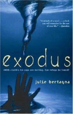 The cover of Exodus. A hand reaches out of the water towards a water tornado at the top of the book cover. 