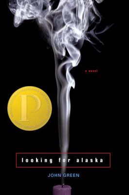 The cover of Looking for Alaska. Smoke rises up from the bottom of the book, forming a V shape. 